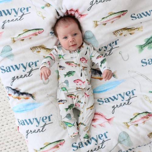 Gone Fishing Zipper Footie