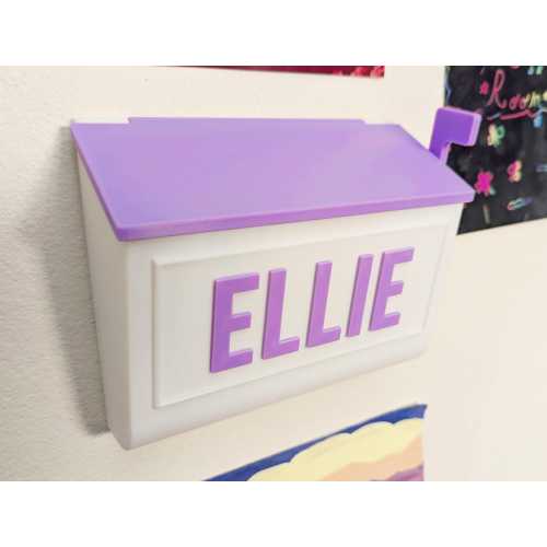 Personalized Kids Mini Play Mailbox for door and wall hanging custom name - Ellies Notes Mailbox