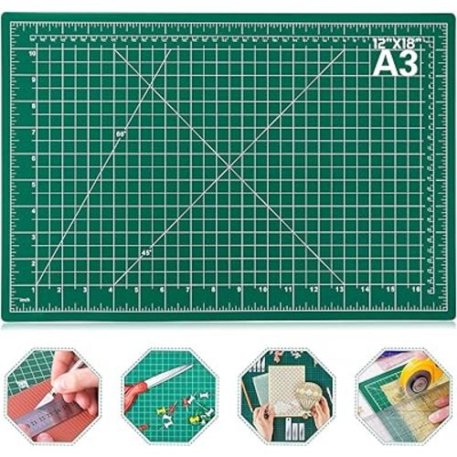 anezus Self Healing Sewing Mat, 12inch x 18inch Rotary Cutting Mat Double Sided 5-Ply Craft Cutting Board for Sewing Crafts Hobby Fabric Precision Scrapbooking Project