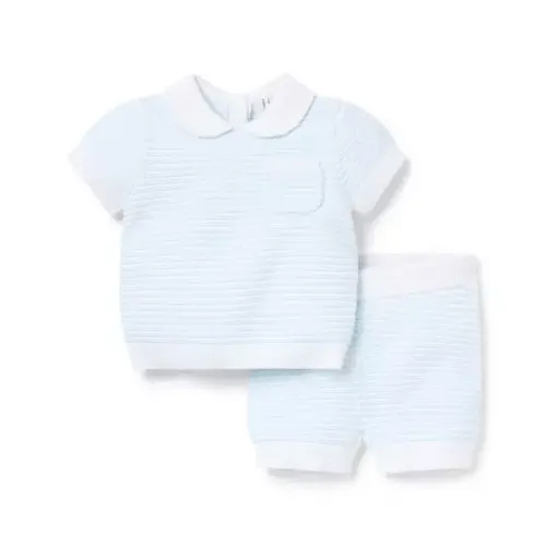 Baby Bundle Blue Stripe Baby Textured Striped Matching Set by Janie and Jack