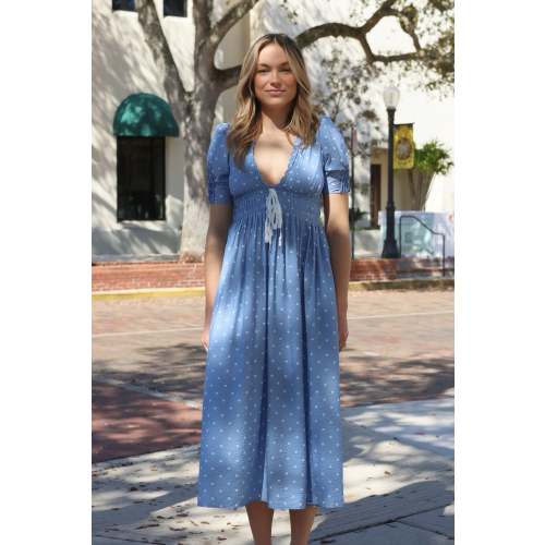 Carmen Dot Midi Dress – Savannah Taylor