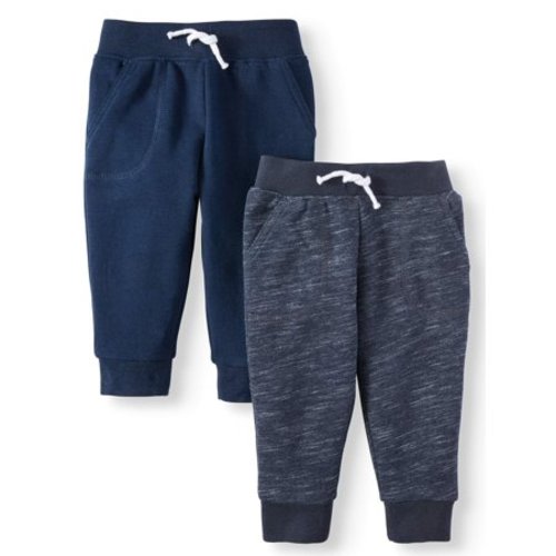 Baby Boy Joggers, 2pc Multipack - Blue Cove/Blue Cove Space-Dye - 0/3M