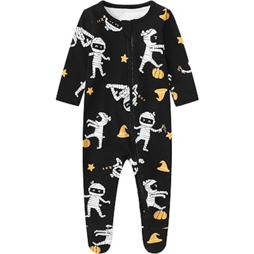 O2 BABY Baby Boys Girls Organic Cotton Zip-Front Sleeper Pajamas, Footed Sleep 'n Play