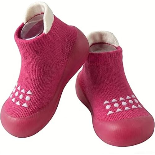 Hstyle Baby Sock Shoes Toddler Walking Shoes Infant Non-Slip Slippers Soft Rubber Sole Sneakers for Baby Boys Girls