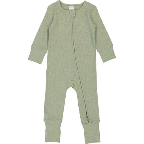 Khaki Marle Baby Rib Long Sleeve Romper With 2-Way Zip | Best&Less™ Online
