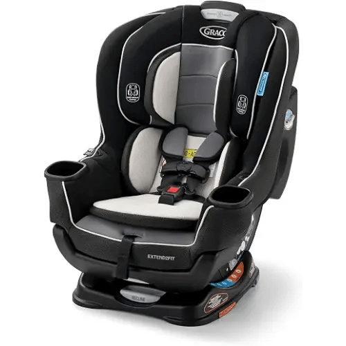 Graco Extend2Fit Convertible Car Seat, Rear and Forward Facing Car Seat with Adjustable Extension Panel for Extra Legroom, Great Gift for Baby Shower or Baby Registry, Gotham