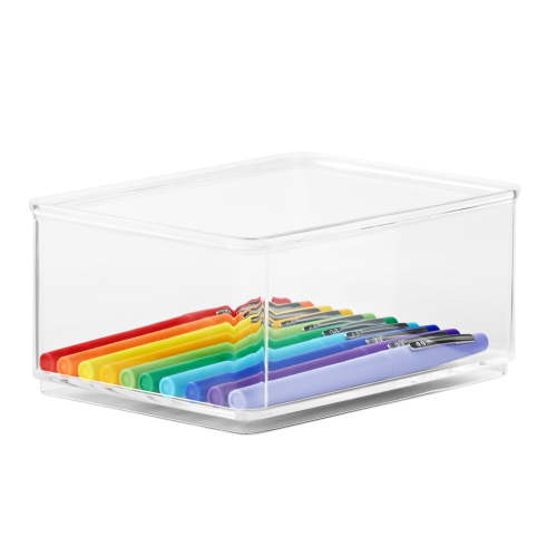 The Home Edit Medium Plastic Storage Box, Clear - 2 Pack