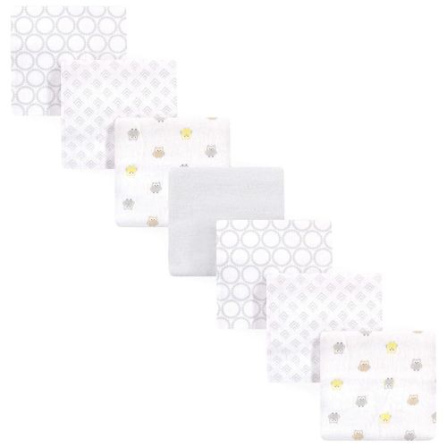 Luvable Friends Unisex Baby Cotton Flannel Receiving Blankets, Owl 7-Pack, One Size
