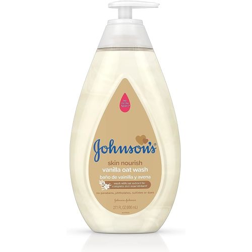 Johnson's Skin Nourishing Baby Wash with Vanilla & Oat Extract, Hypoallergenic & Tear Free Baby Wash, 27.1 fl. oz