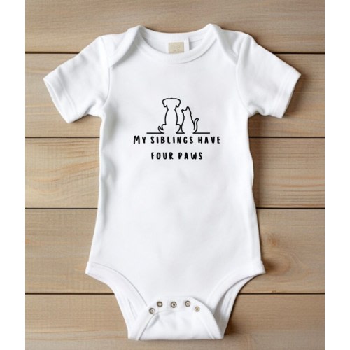 My Siblings Have Paws Dog and Cat Onesies®, Pet Lovers Onesies®, Dog Onesies®, Cat Onesies®, Baby Shower Gift