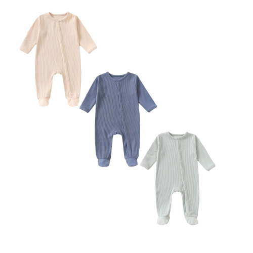 Bodysuit Romper Pajamas Jumpsuit Cotton Long Sleeves Sleeper New Born Clothes Baby Boy 3PCS