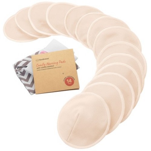KeaBabies 14pk Washable Nursing Pads, Organic Reusable Breast Pads for Breastfeeding, Nipple Pads, Breastfeeding Essentials