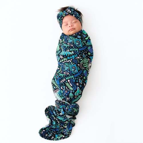 The Forever Swaddle Blanket | Mystic Mama (Blue) – Raising Mama