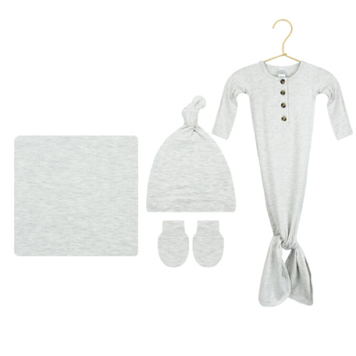 Stevie Ribbed Newborn Hat Bundle (Gown)