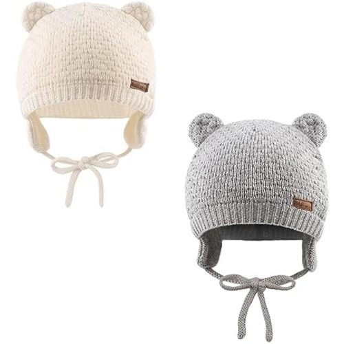 PESAAT Winter Toddler Hat Knit Baby Boy Hats Warm Infant Beanies for Girls 0-2 Years