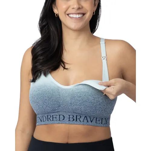 Kindred Bravely Sublime Nursing Sports Bras for Breastfeeding, Soft & Stretchy Maternity Bra (Ombre Storm, 1X)