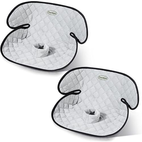 Piddle Pad Car Seat Protector,Waterproof Toddler Potty Training Pad for Car Seats & Strollers,Non-Slip, Leak-Proof & Washable Fits All Seats for Ages 6 Months to 4 Years-2 Pack (Grey)