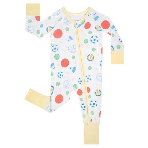 GUISBY Baby Footless Pajamas, Rayon of Bamboo, Core, NB-2T | Rayon of bamboo softness, 2-way zipper, fold-over mittens, footless or footed comfort, sleep & daily wear