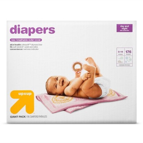 Diapers Giant Pack Size 1 (176 ct)- Up&Up