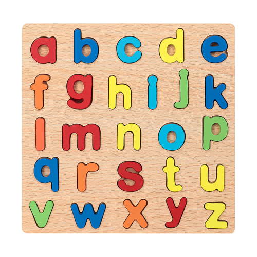 3D Wooden Peg Puzzle Set, Alphabet, Numbers and Geometric Shapes for Early Learning and Sorting