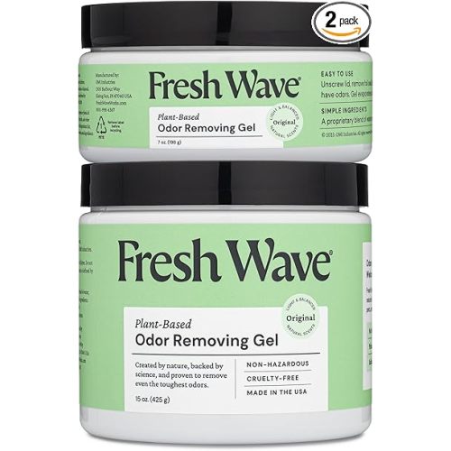 Fresh Wave Odor Removing Gel, 15 oz. & 7 oz. - Odor Absorbers for Home, Safer Odor Relief, Natural Plant-Based Odor Eliminator, Every 15 oz. lasts 30-60 Days, For Cooking, Trash & Pets