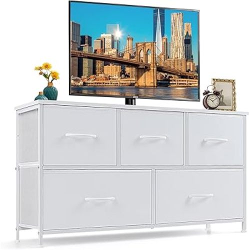 5-Drawer Dresser for Bedroom, Anti-Tip Wide Storage Organizer Fabric