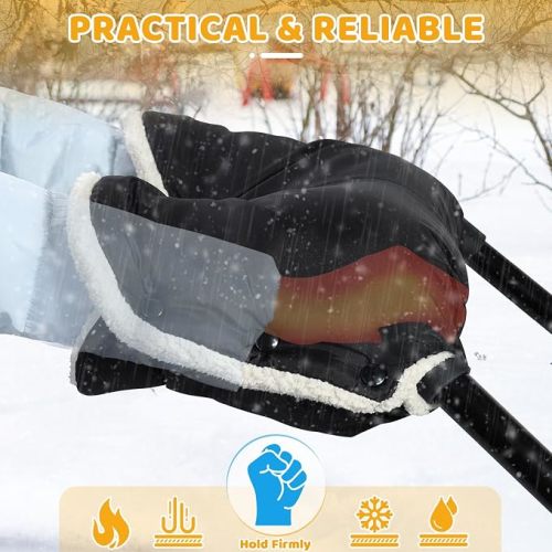 Orzbow Winter Stroller Gloves, Waterproof, Universal, Cozy & Warm, Black
