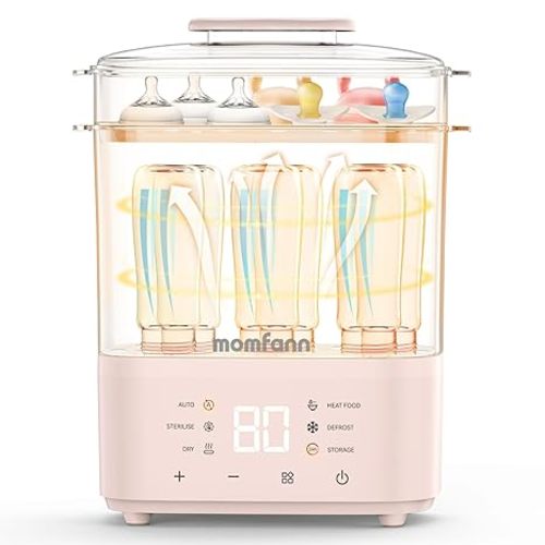 Bottle Sterilizer and Dryer, All-in-One Electric Steam Sterilizer Bottle Sanitizer for Baby Bottles, Pump Parts Accessories Newborn Essential Bottle Warmer for Breastmilk & Thaw (Pink)