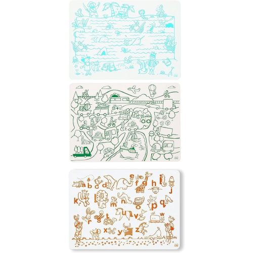 modern-twist 10 x 14 Reusable Coloring Doodle Mats, 100% Food-Grade Silicone, Bundle, Pack of 3