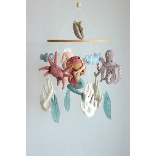 Mermaid baby mobile, ocean baby mobile, mermaid nursery decor