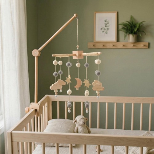Cloud Star Mobile, Boy Nursery Decor, Baby Shower Gift, Newborn Gift, Wooden Baby Mobile, Baby Girl Gift, New Mom, Crib Mobile Wood