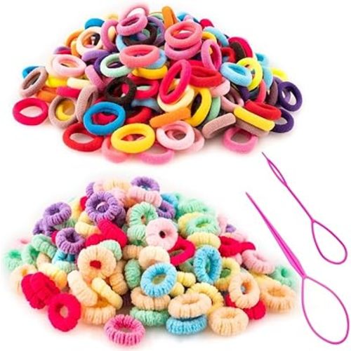 360pcs Toddler Hair Ties, No Damage Cotton Elastics for Baby & Kids