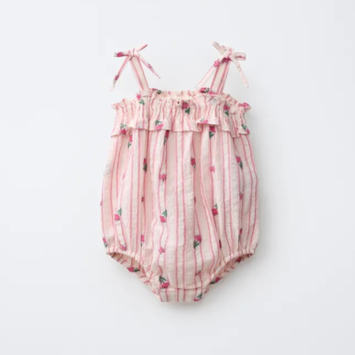 STRIPED AND TULIP ROMPER - Pink | ZARA United States