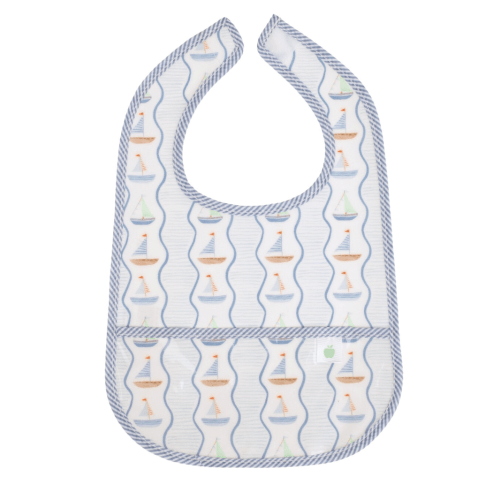 The Wipe It Bib, Sailboats - Apple of My Isla Bibs | Maisonette