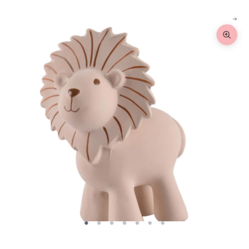 Lion Organic Natural Rubber Rattle, Teether & Bath Toy