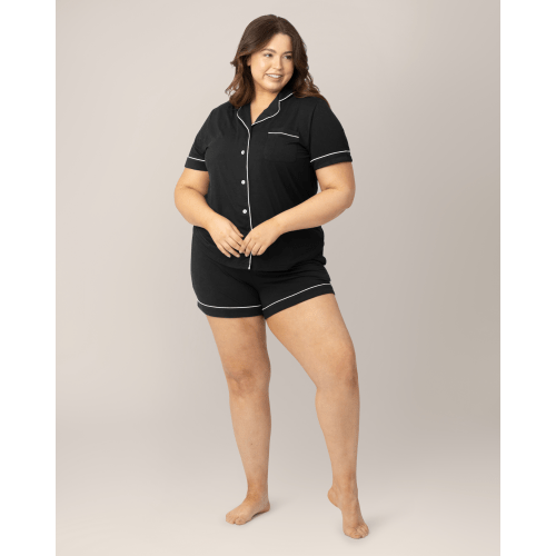 Clea Bamboo Short Sleeve Pajama Set | Navy Toile - Kindred Bravely