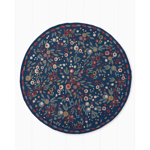 Garnet Hill Vintage Floral Hooked Wool Rug