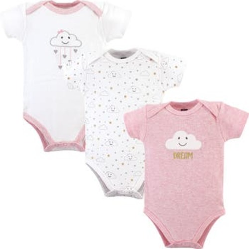 Triple Pack of Soft Cotton Bodysuits, 0-3M