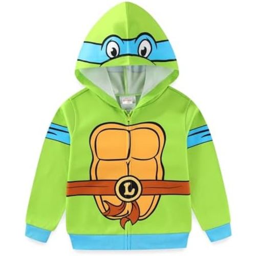 Nickelodeon Teenage Mutant Ninja Turtles TMNT Leonardo Boys Full Zip Up Hoodie for Toddler and Big Kids