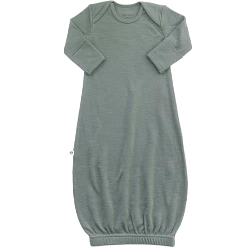 Woolino Infant Nightgown - 100% Superfine Merino Wool Baby Gowns - Newborn Sleeper Gown for Boy & Girl
