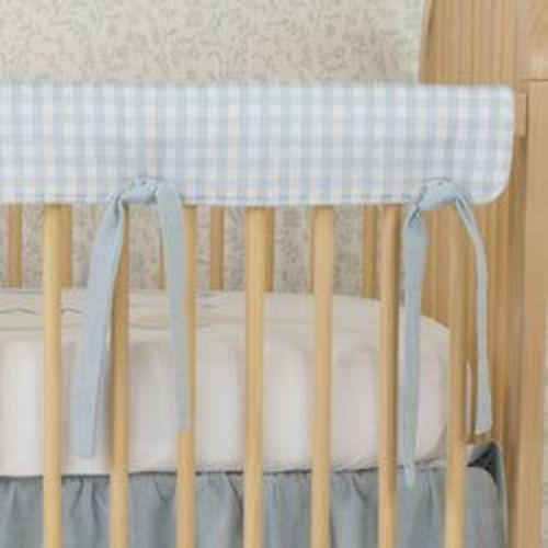 Crib Rail Cover | Gingham in Soft Chambray
