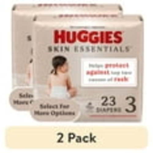 (2 pack) Huggies Skin Essentials Baby Diapers for Sensitive Skin, Size 3 (16-28 lbs), 23 Ct (Select for More)