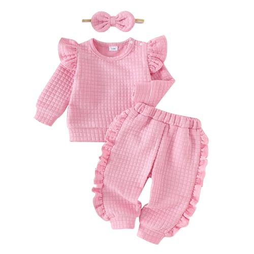 Baby Girl Clothes Toddler Sweatshirt Ruffled Infant Tops Casual Pants Fall Winter Outfits Set 3-24 Months