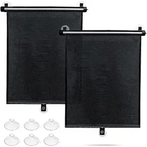 Sfee Car Window Shade for Side Windows, 2 Pack Sun Shade Retractable for Car Blocks Heat and UV Rays Glare Protection Roller Sunshade Visor for Baby, Kids, Pets, Passengers