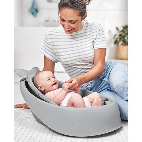 Skip Hop Infant Bath Tub 3-Stage Grow With Baby Smart Sling MOBY Bathtub Grey Age 0+