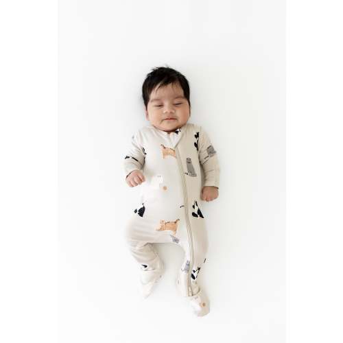 Zippered Footie in Fluffy Cat