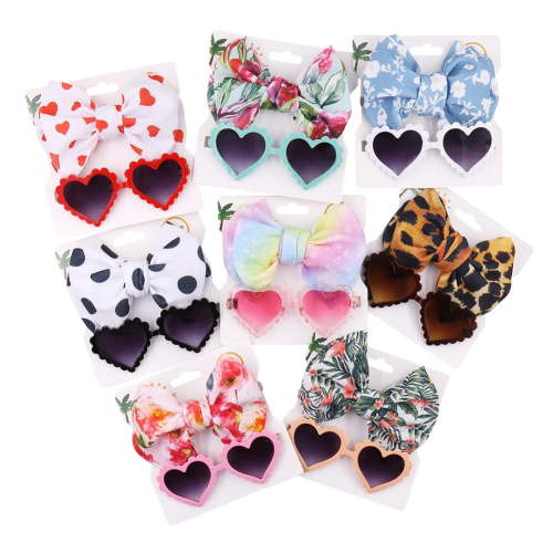 Baby Bow Headbands with Sunglasses Set for Newborns Infants Toddlers Kids