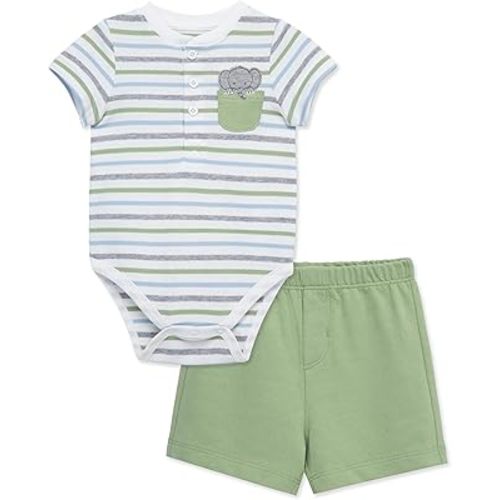 Little Me Clothes for Baby Boys' Knit Short and Bodysuit Set, 3 Months - 12 Months