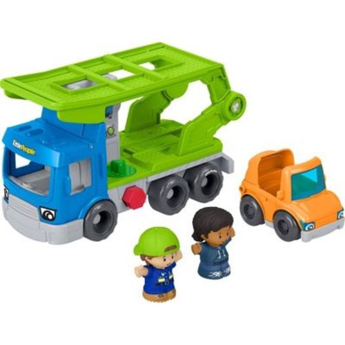 Fisher-Price Little People Load & Roll Hauler Car Carrier Toddler Playset, Vehicle & Figures