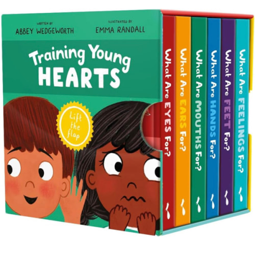 Training Young Hearts Board Books Boxed Set: 6 Lift-the-Flap Board Books & Guide for Grown-Ups (Christian Books for Babies, Toddlers, Preschoolers & ... For? Mouths, Feet, Ears, Eyes, Feelings)